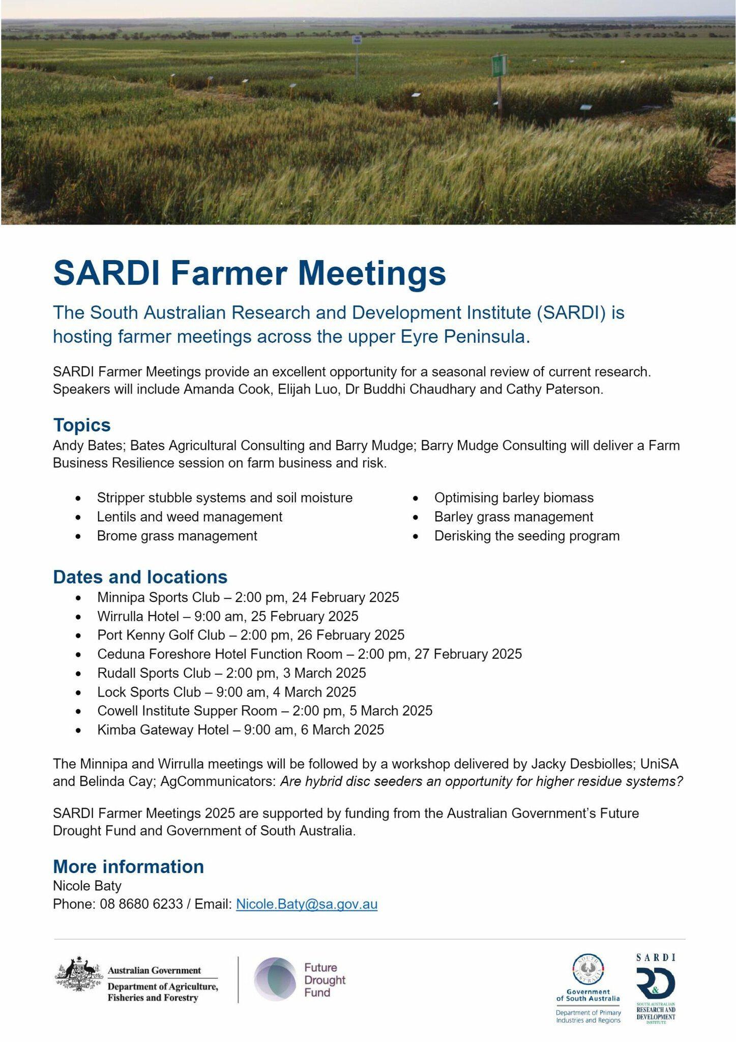 SARDI Farmer Meeting Rudall (3 Mar 2025) | AIR EP