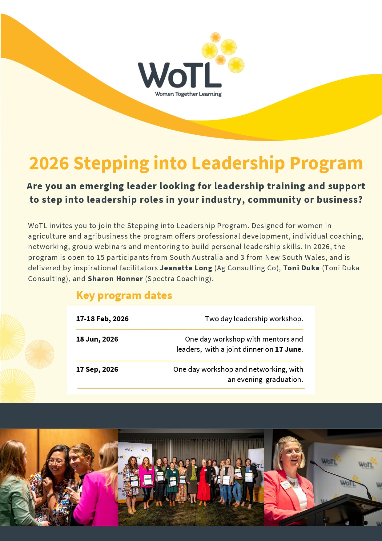 2026 Stepping Into Leadership Program Application Flyer Page 0001